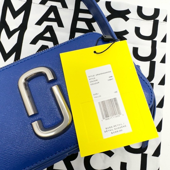 Marc Jacobs New With Tags Slingshot/ Snapshot Cobalt Blue Leather Handbag Purse - Picture 7 of 12